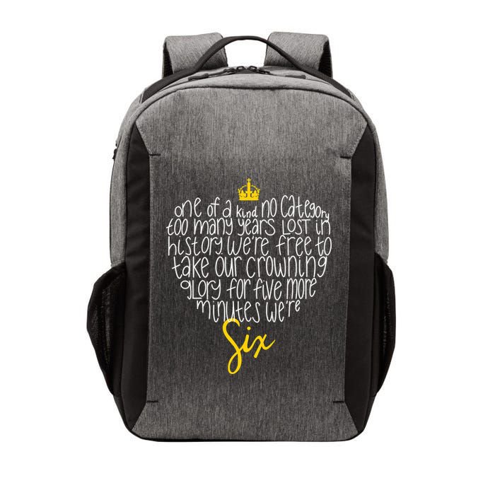 One Of A Kind No Category Six Queens Lettered Heart Vector Backpack