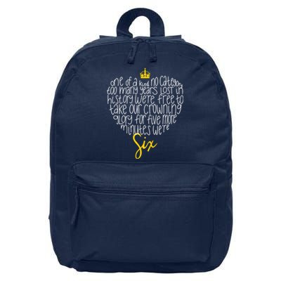 One Of A Kind No Category Six Queens Lettered Heart 16 in Basic Backpack