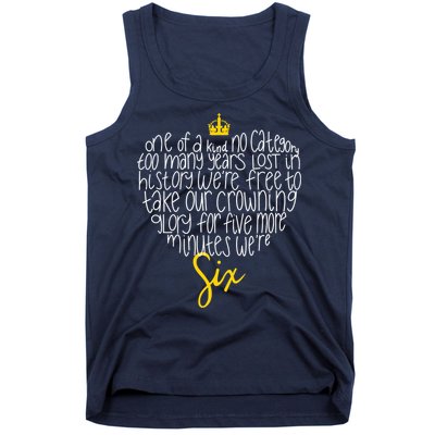 One Of A Kind No Category Six Queens Lettered Heart Tank Top