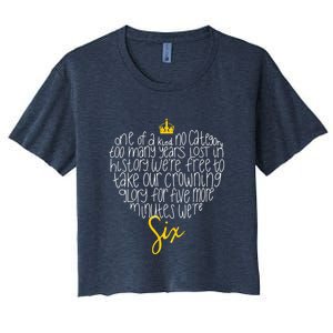 One Of A Kind No Category Six Queens Lettered Heart Women's Crop Top Tee