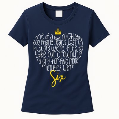 One Of A Kind No Category Six Queens Lettered Heart Womens T-Shirt