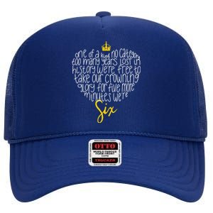 One Of A Kind No Category Six Queens Lettered Heart High Crown Mesh Back Trucker Hat