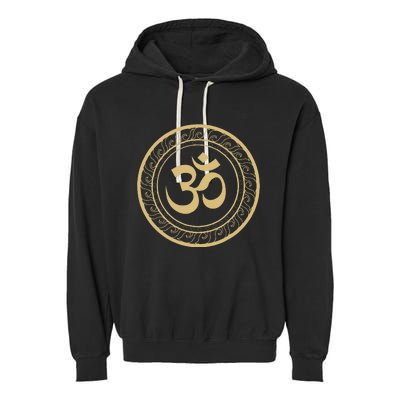 Om Ohm Aum Symbol Spiritual Yoga Garment-Dyed Fleece Hoodie