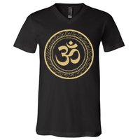 Om Ohm Aum Symbol Spiritual Yoga V-Neck T-Shirt