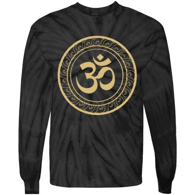 Om Ohm Aum Symbol Spiritual Yoga Tie-Dye Long Sleeve Shirt