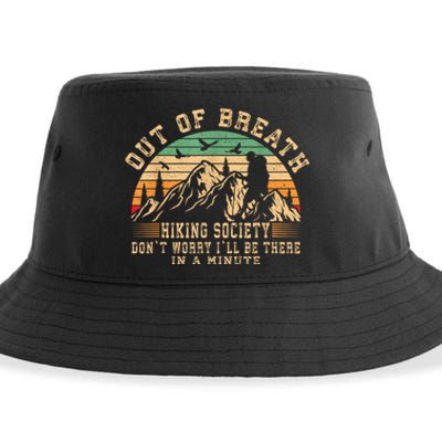 Out Of Breath Hiking Society Hiker Nature Love Sustainable Bucket Hat