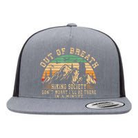 Out Of Breath Hiking Society Hiker Nature Love Flat Bill Trucker Hat