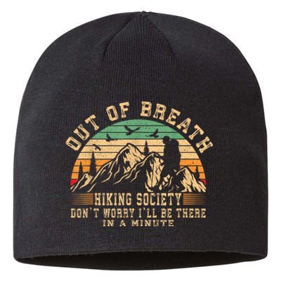 Out Of Breath Hiking Society Hiker Nature Love Sustainable Beanie