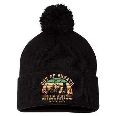 Out Of Breath Hiking Society Hiker Nature Love Pom Pom 12in Knit Beanie