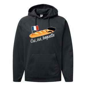 Oui Oui Baguette French Bread France Lover Francophile Performance Fleece Hoodie