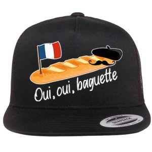 Oui Oui Baguette French Bread France Lover Francophile Flat Bill Trucker Hat