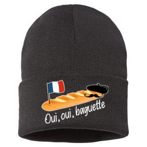 Oui Oui Baguette French Bread France Lover Francophile Sustainable Knit Beanie