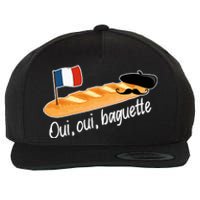 Oui Oui Baguette French Bread France Lover Francophile Wool Snapback Cap