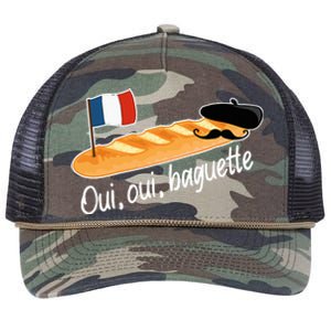 Oui Oui Baguette French Bread France Lover Francophile Retro Rope Trucker Hat Cap