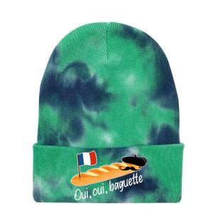 Oui Oui Baguette French Bread France Lover Francophile Tie Dye 12in Knit Beanie