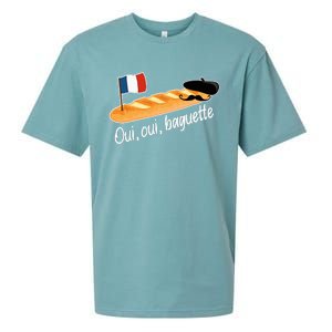 Oui Oui Baguette French Bread France Lover Francophile Sueded Cloud Jersey T-Shirt