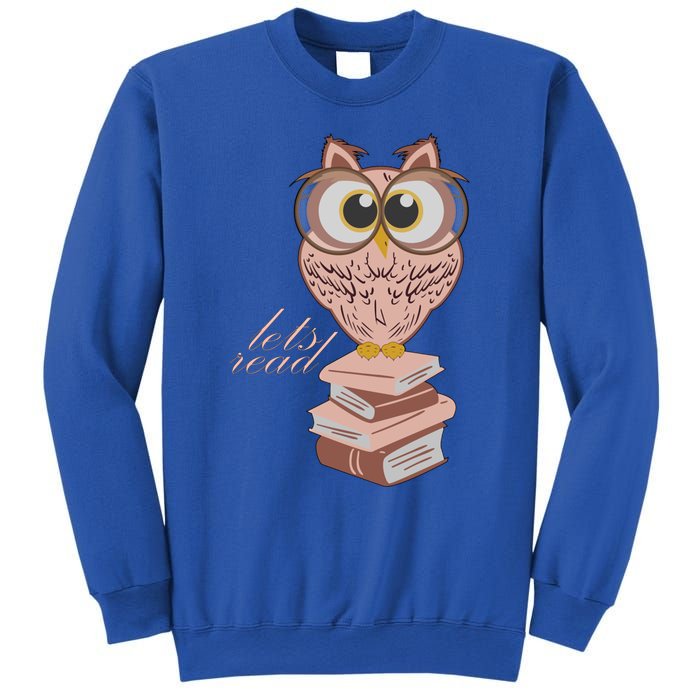 Owl On Books Lets Read Gift Sweatshirt