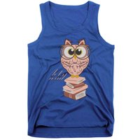 Owl On Books Lets Read Gift Tank Top