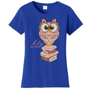 Owl On Books Lets Read Gift Women's T-Shirt