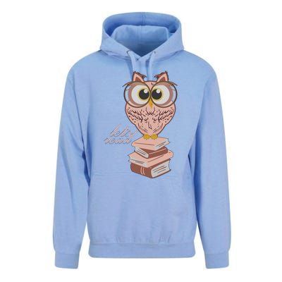 Owl On Books Lets Read Gift Unisex Surf Hoodie