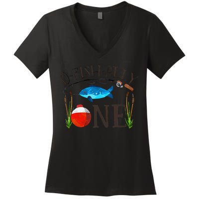 Ofishally ONE Baby O Fish Ally ONE Women's V-Neck T-Shirt
