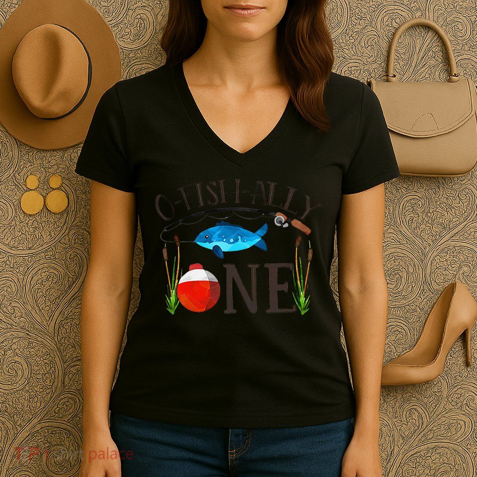 Ofishally ONE Baby O Fish Ally ONE Women's V-Neck T-Shirt