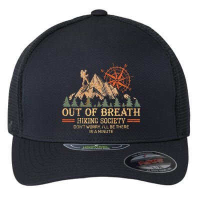 Out Of Breath Hiking Society For Women Hiker Nature Love Flexfit Unipanel Trucker Cap