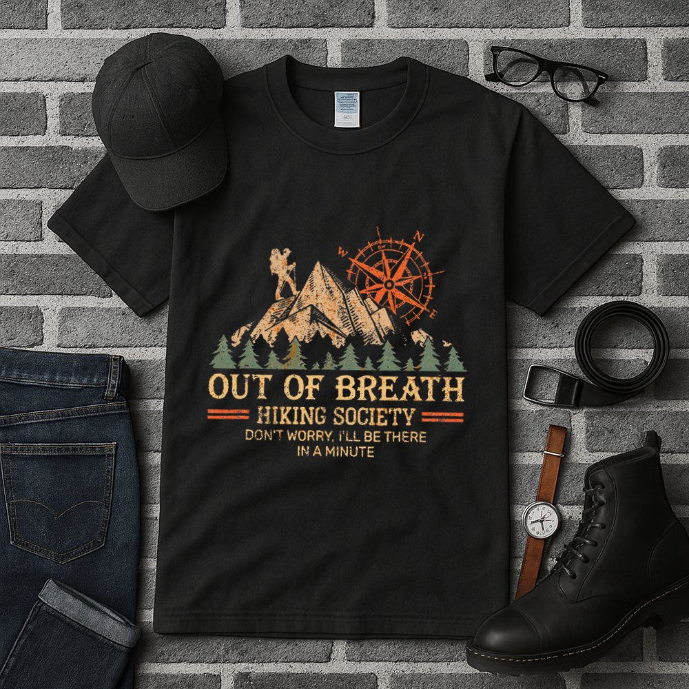 Out Of Breath Hiking Society For Women Hiker Nature Love Tall T-Shirt