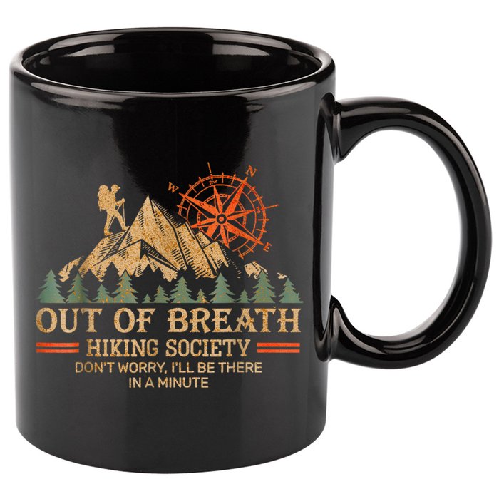 Out Of Breath Hiking Society 11oz C Handle Ceramic Mug