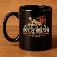 Out Of Breath Hiking Society 11oz C Handle Ceramic Mug