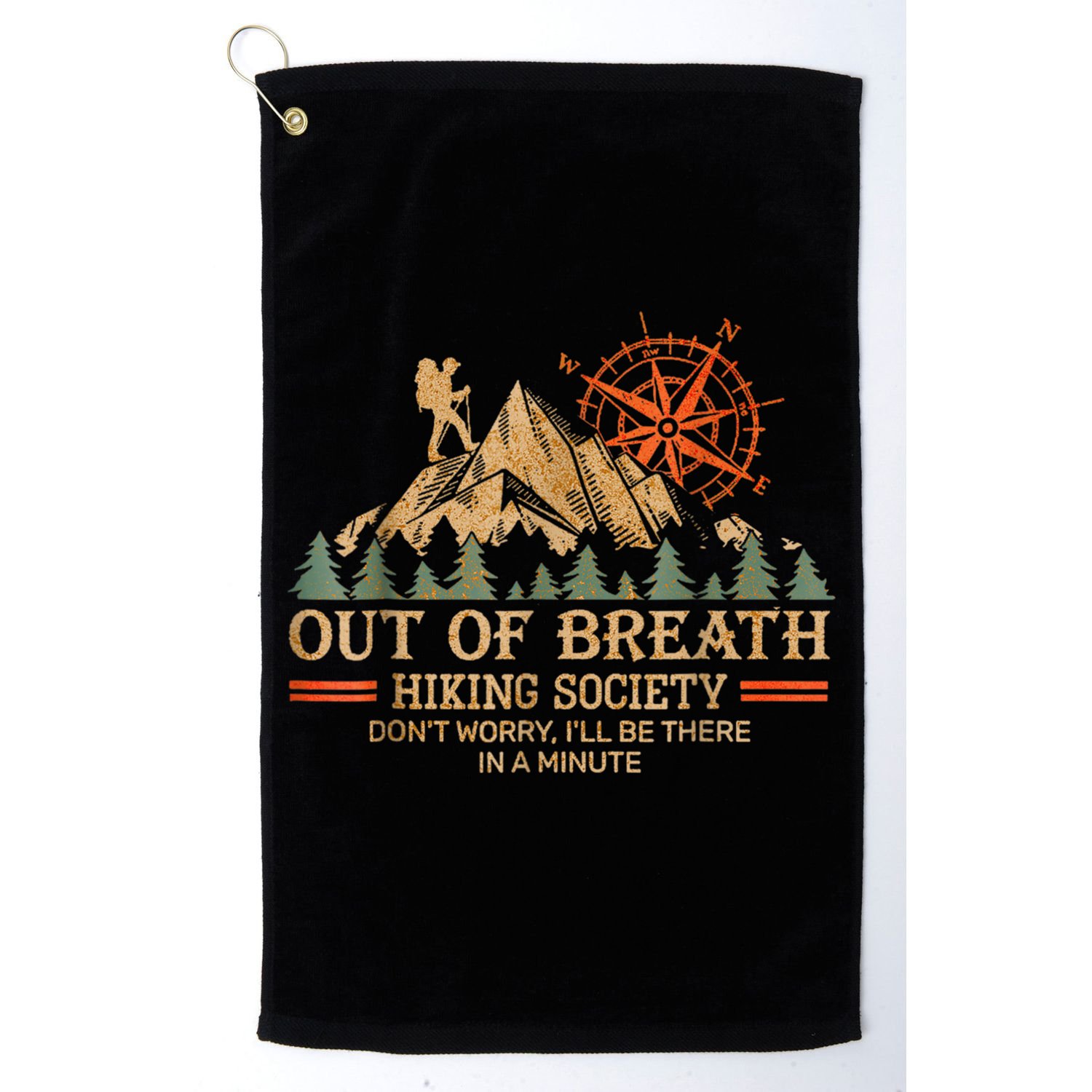 Out Of Breath Hiking Society Golf Towel