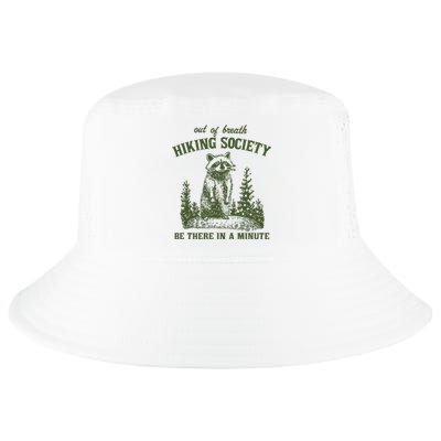 Out Of Breath Hiking Society Raccoon Be There In A Minute Cool Comfort Performance Bucket Hat