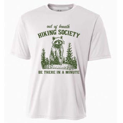 Out Of Breath Hiking Society Raccoon Be There In A Minute Cooling Performance Crew T-Shirt