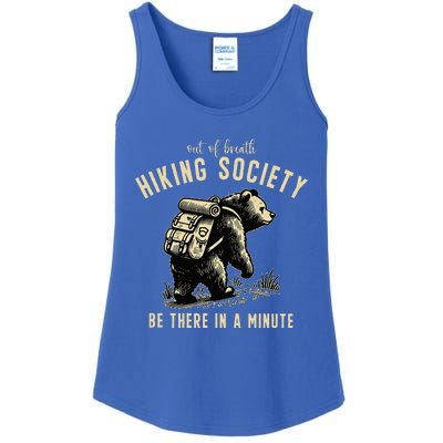 Out Of Breath Hiking Society Bear Be There In A Minute Ladies Essential Tank