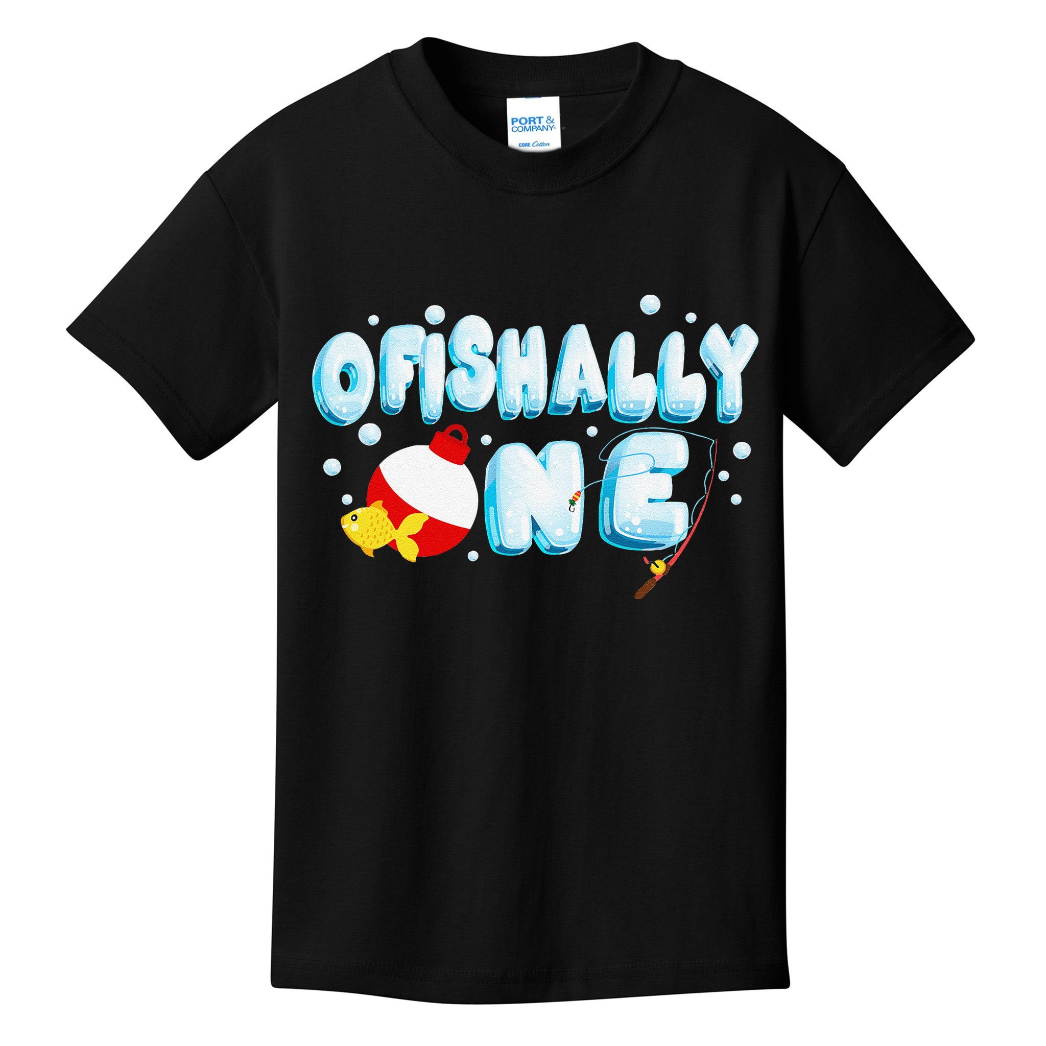 Ofishally One Birthday Outfit For Fish Lover Kids T-Shirt