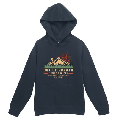 Out Of Breath Hiking Society Funny Mountain Hiker Joke Urban Pullover Hoodie