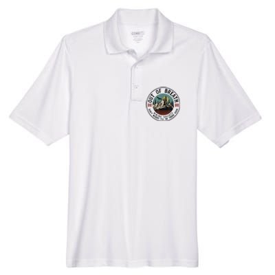 Out Of Breath Hiking Society Dont Worry In A Minute Camping Men's Origin Performance Piqué Polo