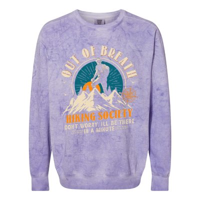 Out Of Breath Hiking Society Colorblast Crewneck Sweatshirt