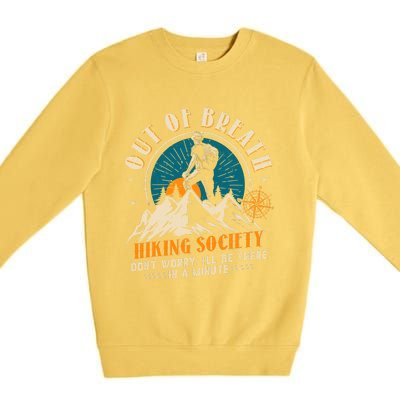 Out Of Breath Hiking Society Premium Crewneck Sweatshirt