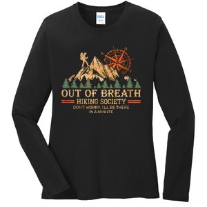 Out of breath hiking society Ladies Long Sleeve Shirt