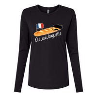 Oui Oui Baguette French Bread France Lover Francophile Womens Cotton Relaxed Long Sleeve T-Shirt