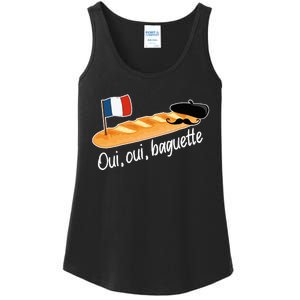 Oui Oui Baguette French Bread France Lover Francophile Ladies Essential Tank