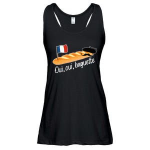 Oui Oui Baguette French Bread France Lover Francophile Ladies Essential Flowy Tank