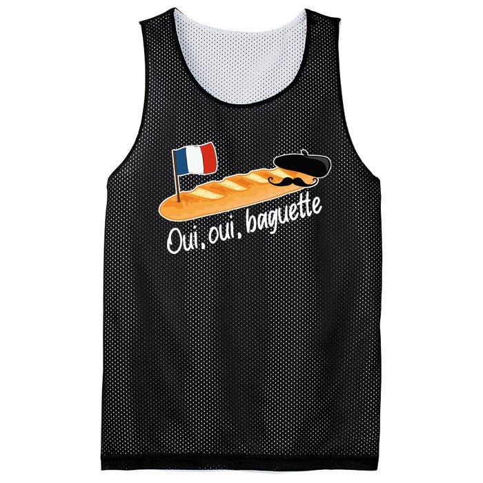 Oui Oui Baguette French Bread France Lover Francophile Mesh Reversible Basketball Jersey Tank