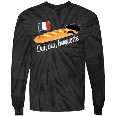 Oui Oui Baguette French Bread France Lover Francophile Tie-Dye Long Sleeve Shirt