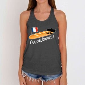 Oui Oui Baguette French Bread France Lover Francophile Women's Knotted Racerback Tank