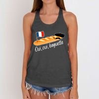 Oui Oui Baguette French Bread France Lover Francophile Women's Knotted Racerback Tank