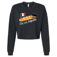 Oui Oui Baguette French Bread France Lover Francophile Cropped Pullover Crew