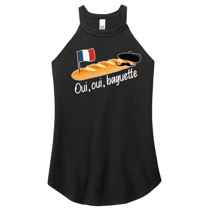 Oui Oui Baguette French Bread France Lover Francophile Women's Perfect Tri Rocker Tank