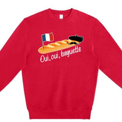 Oui Oui Baguette French Bread France Lover Francophile Premium Crewneck Sweatshirt